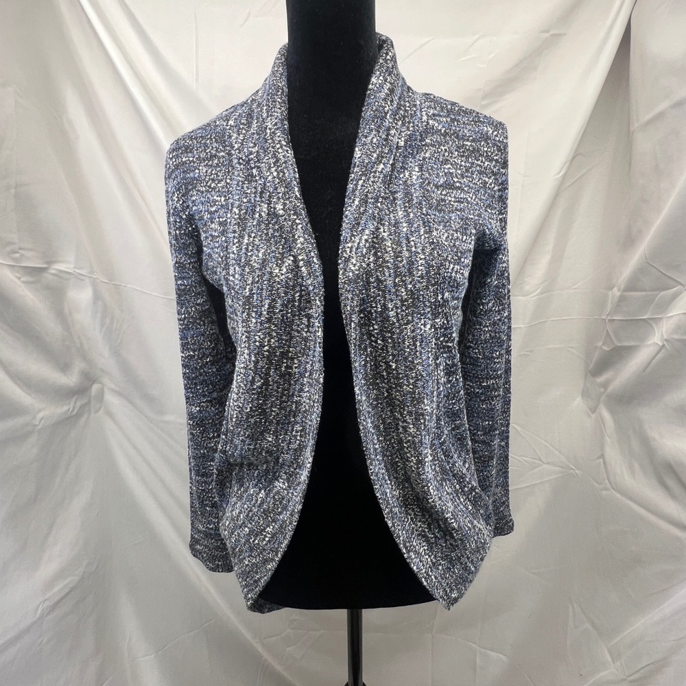 Aeropostale Women's XS TP Marled Blue Knit Open Front Cardigan Sweater